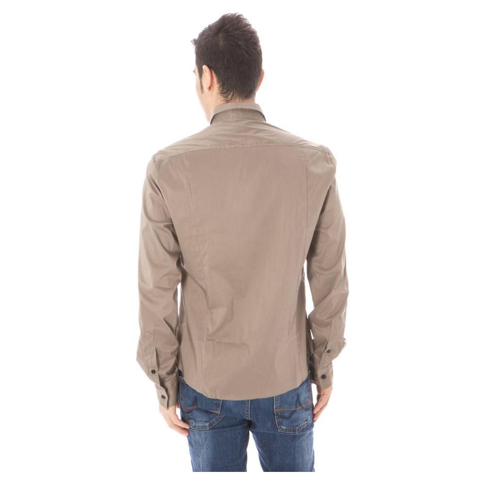 قميص رجالي من القطن باللون الأخضر الوطني