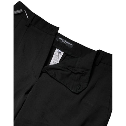 Dolce & Gabbana Black Polyester High Waist Slim Pants