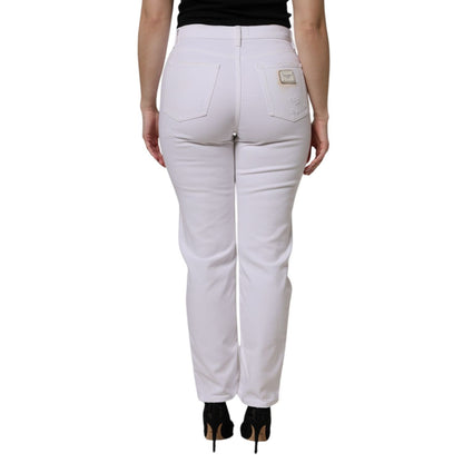 Dolce & Gabbana White Cotton High Waist Skinny Denim Jeans
