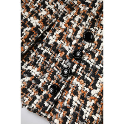 Dolce & Gabbana Multicolor High Waist Tartan Tweed Mini Skirt