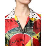 Dolce & Gabbana Multicolor Watermelon Collared Shirt Top TSH90092-38