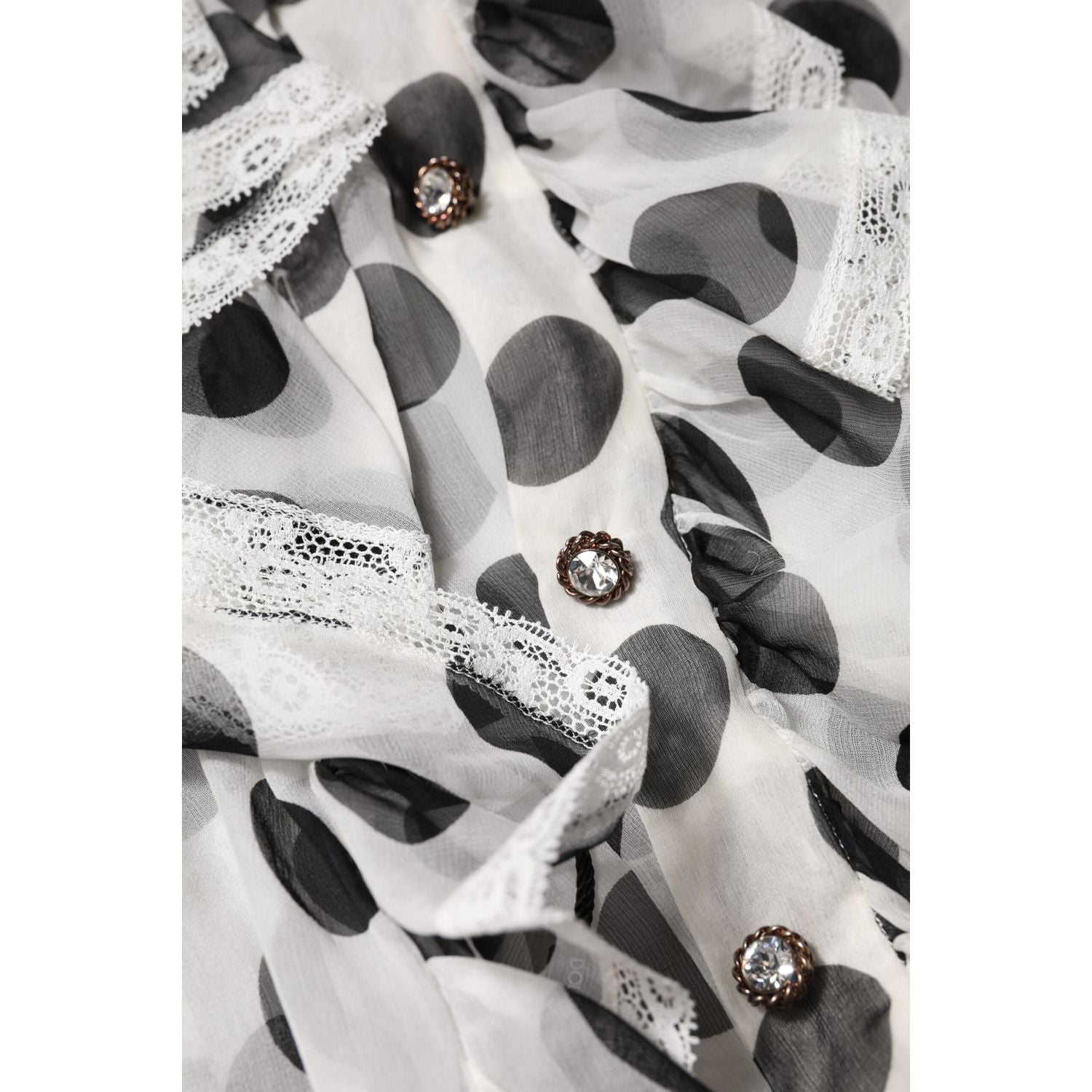 Dolce & Gabbana White Black Polka Dot Cotton Sleeveless Top