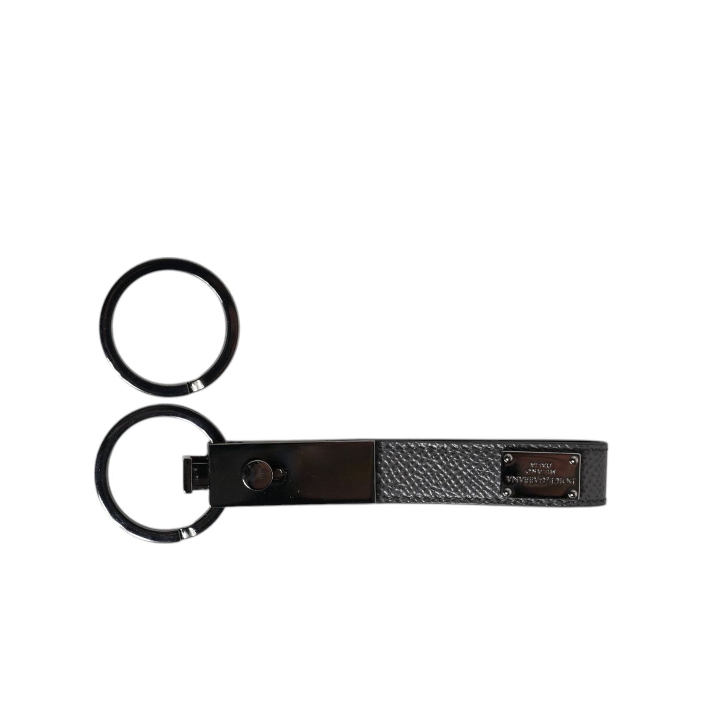 Dolce & Gabbana Brown Leather DG Plaque Double Keyring Holder Keychain SMY10449