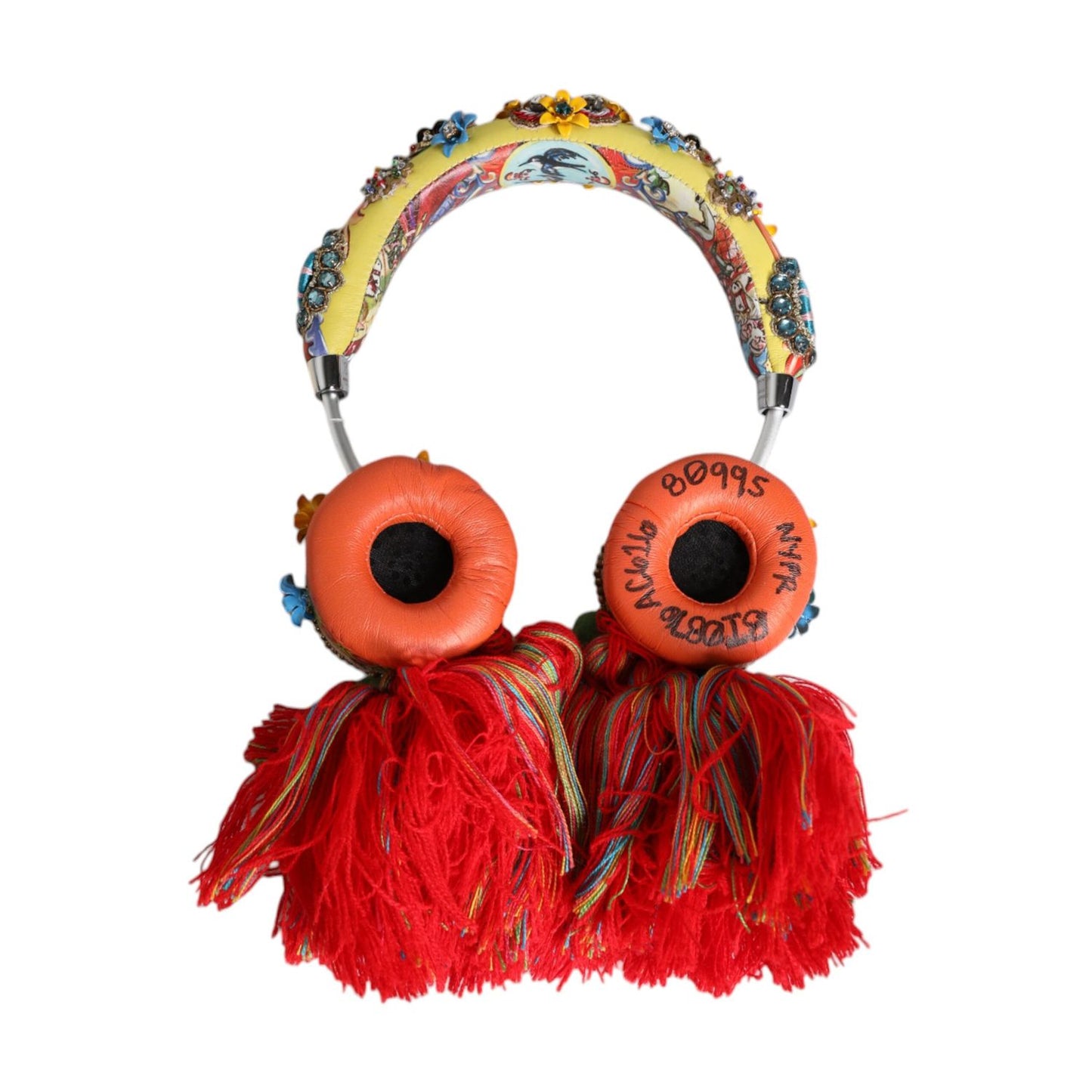 Dolce & Gabbana Multicolor Whimsical Tasseled Crystal Headset Headphones