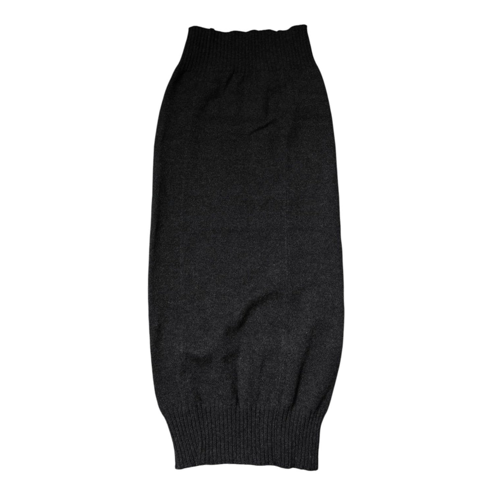 Dolce & Gabbana Black Cashmere Knitted Neck Warmer Foulard Scarf MS7361