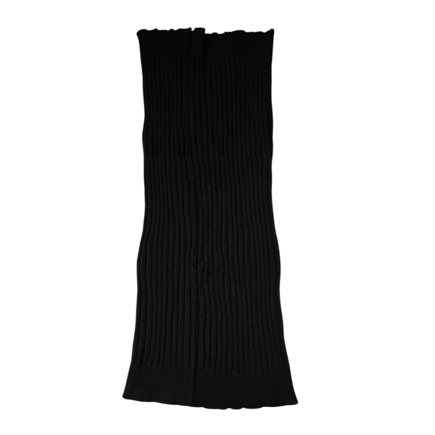 Dolce & Gabbana Black Cashmere Knitted Neck Warmer Foulard Scarf