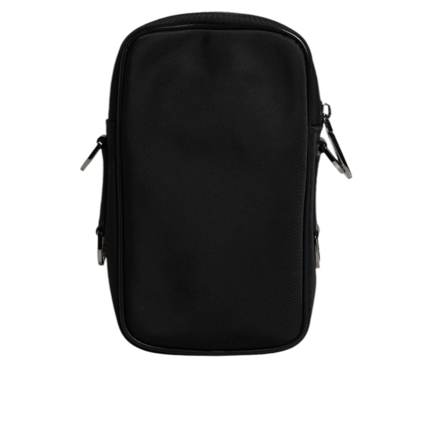 Front view with bag zipped and handles upright.