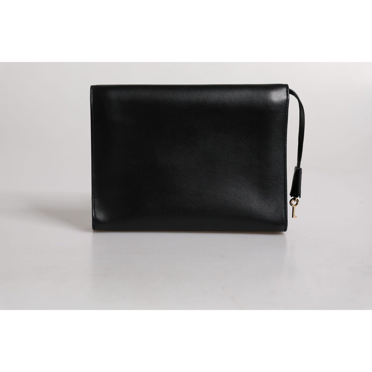 Dolce & Gabbana Black Leather Logo Plaque Document Briefcase Bag