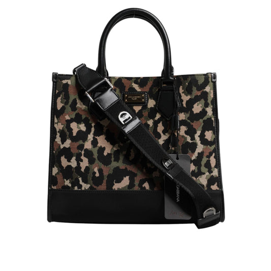 Dolce & Gabbana Multicolor Leopard Shopping Tote Shoulder Bag BAG4319