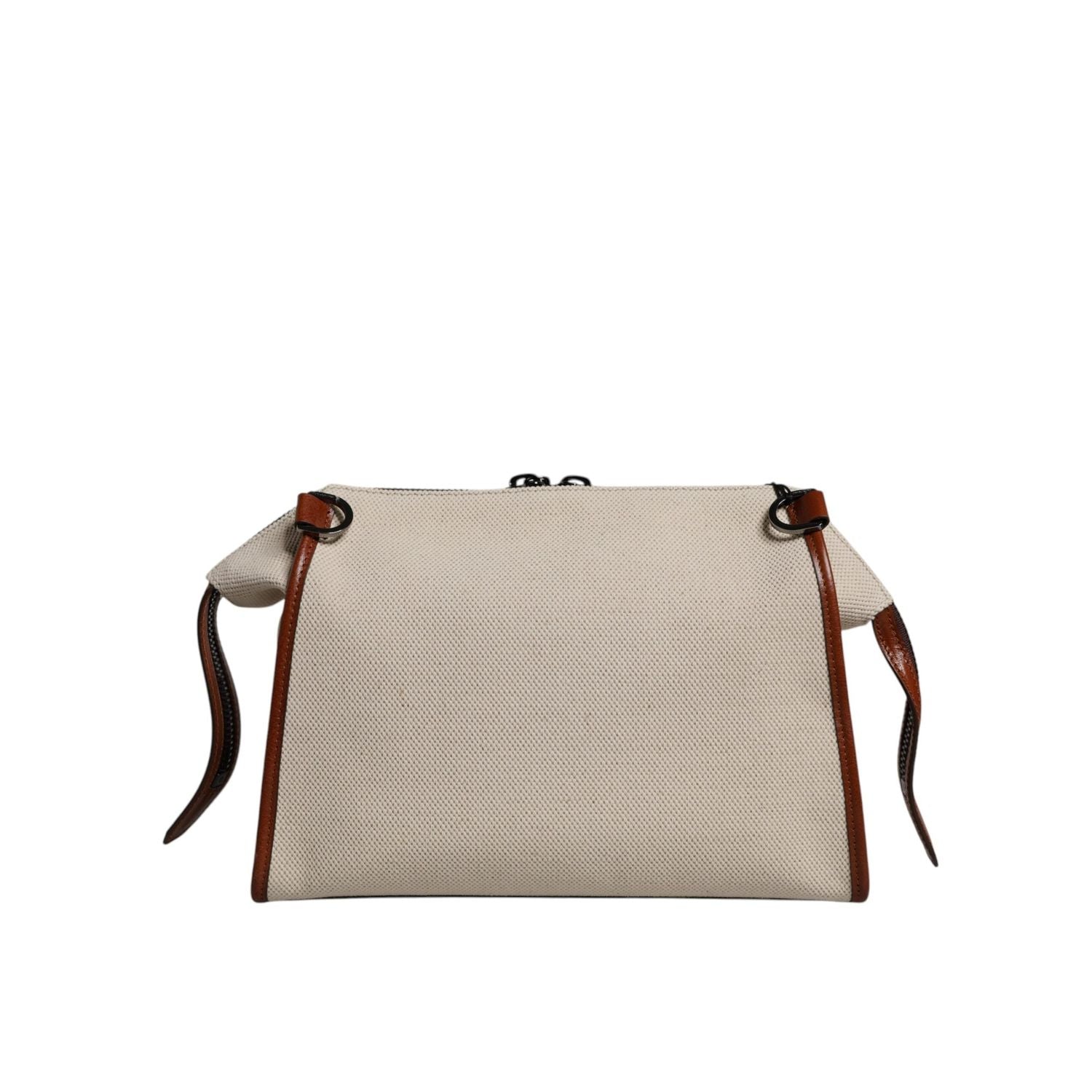 Front view with bag zipped and handles upright.