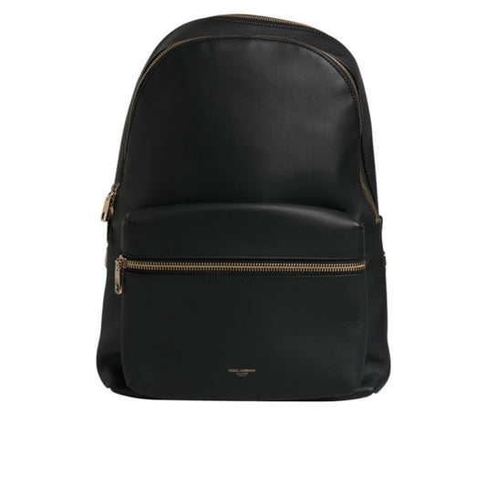 Dolce & Gabbana Black DG Leather Logo Print Travel Back Pack Bag