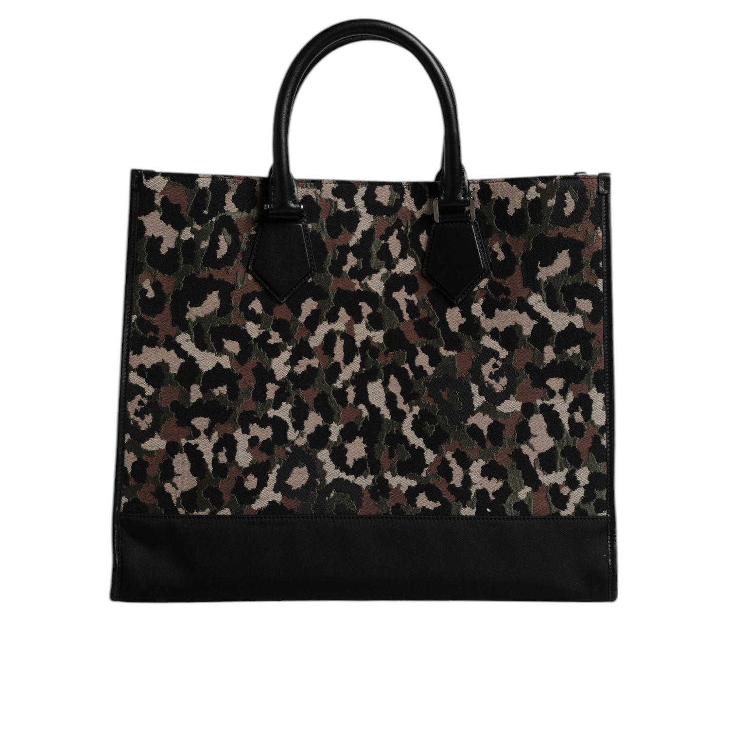 Front view with bag zipped and handles upright.
