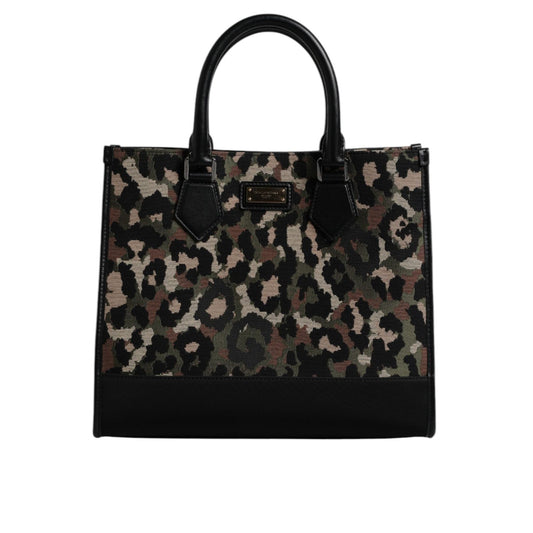 Dolce & Gabbana Multicolor Leopard Shopping Tote Shoulder Bag BAG4371