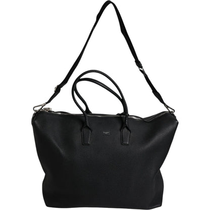 Dolce & Gabbana Black Calfskin Leather Hand Shoulder Duffle Bag