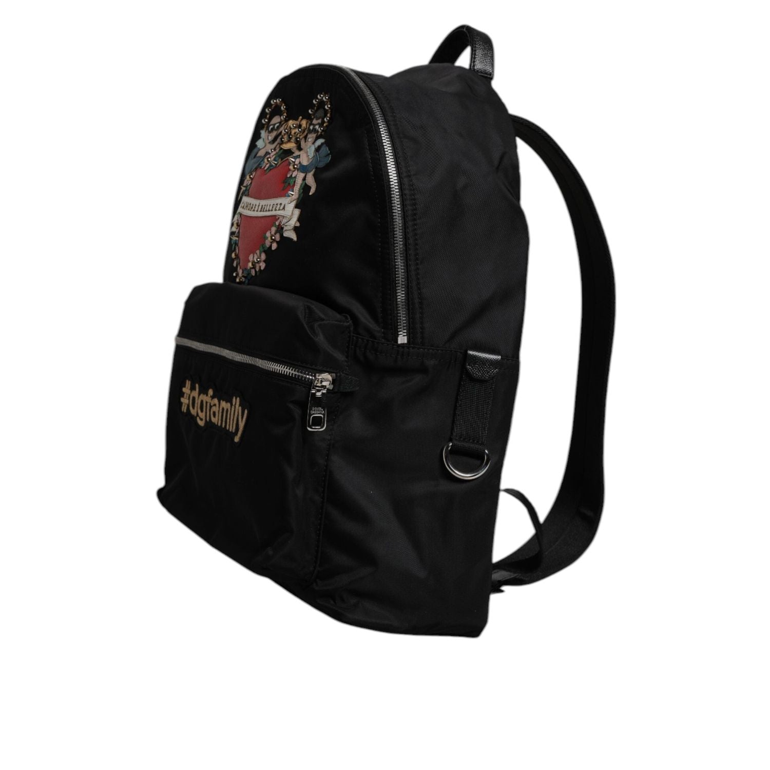 Front view with bag zipped and handles upright.