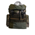 Dolce & Gabbana Military Green Patchwork Travel Backpack Bag BAG4473