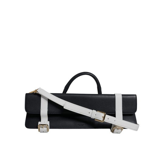 Dolce & Gabbana Blue White Calfskin Leather Crossbody Shoulder Bag