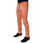 Dolce & Gabbana Orange Tie Dye Cotton Skinny Men Denim Jeans PAN75141-50