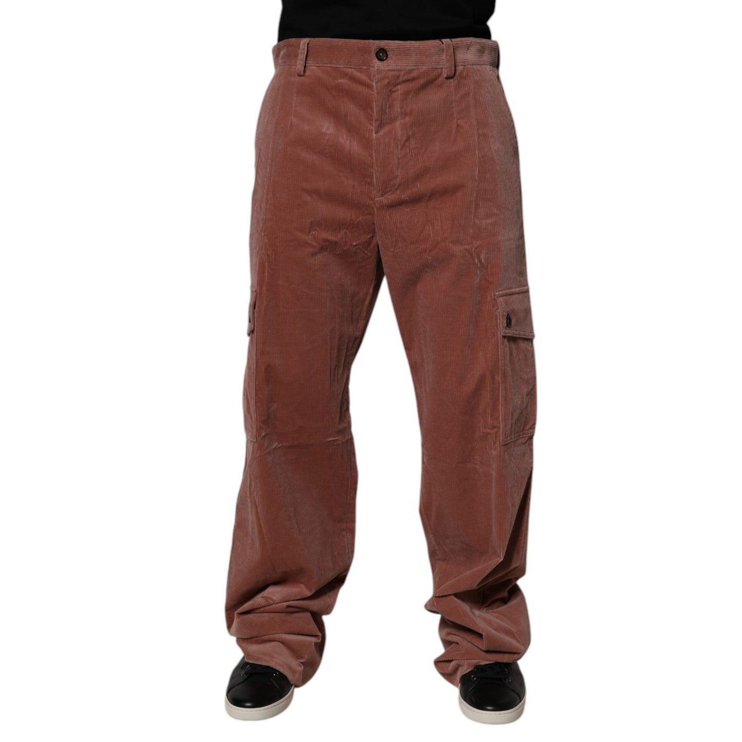 Dolce & Gabbana Brown Corduroy Cotton Cargo Men Denim Jeans