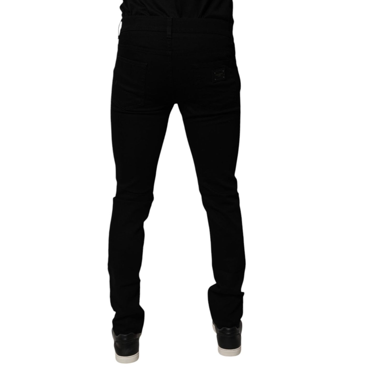 Dolce & Gabbana Black Sacred Heart Cotton Skinny Denim Jeans