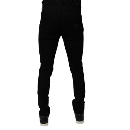 Dolce & Gabbana Black Sacred Heart Cotton Skinny Denim Jeans