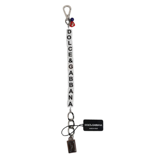 Dolce & Gabbana Silver Brass Chain Dice Logo Embellished Charm Bracelet SMY10684