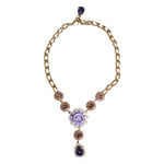 Dolce & Gabbana Gold Brass Floral Crystals Pearl Embellished Necklace SMY10517