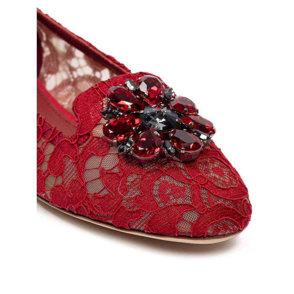 Dolce & Gabbana Red Viscose Ballet Flat