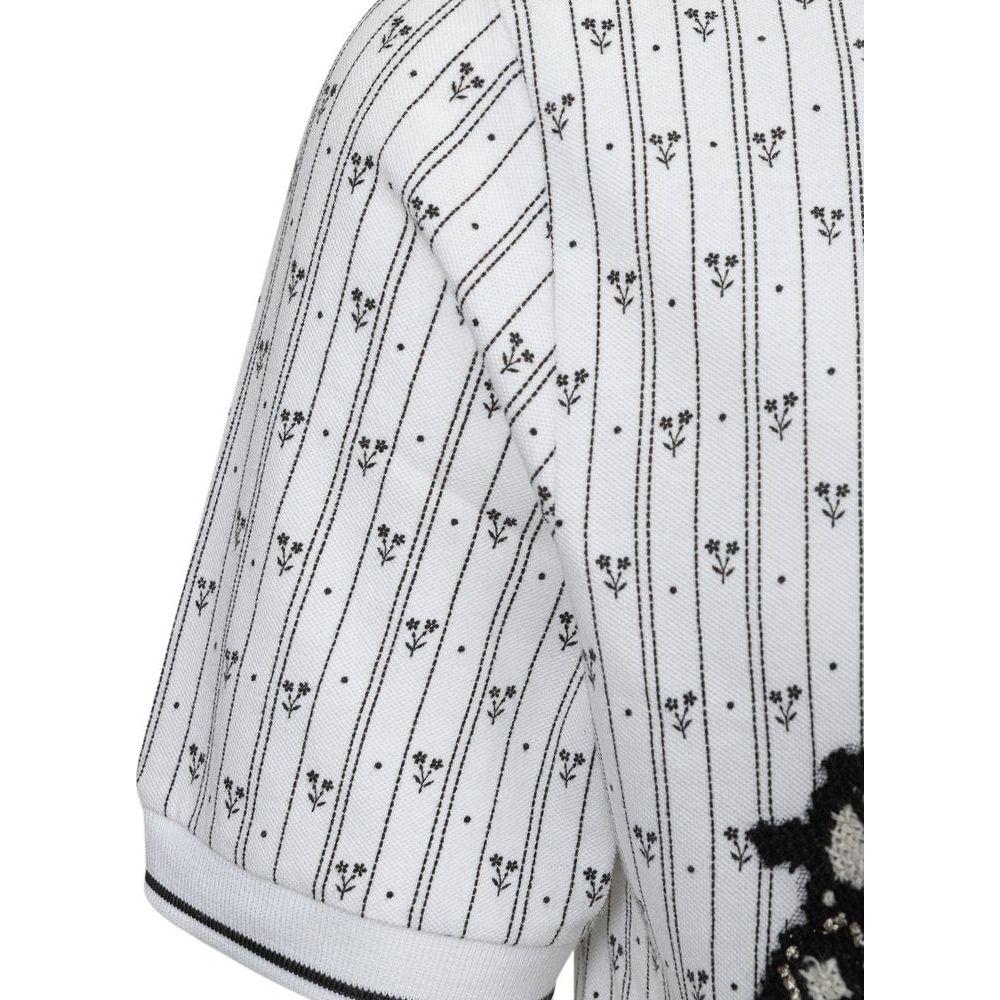 قميص بولو قطني أبيض من دولتشي آند غابانا