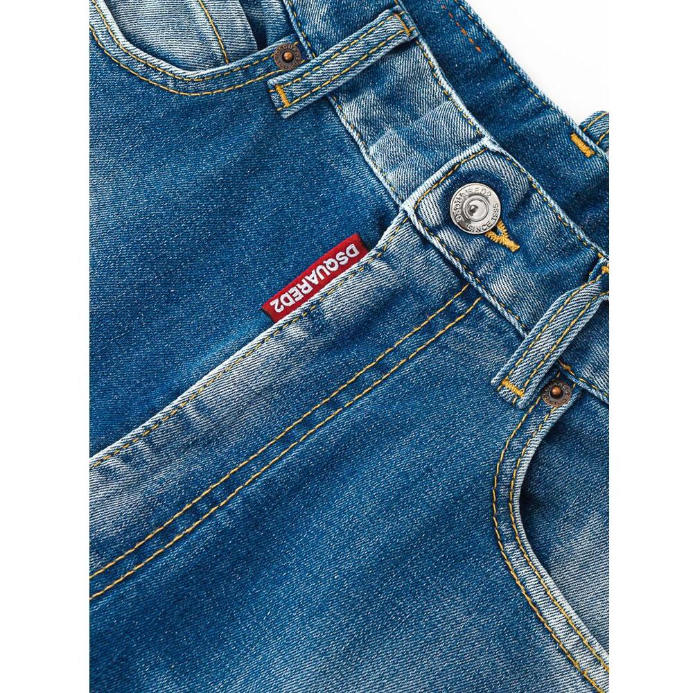 Dsquared² Blue Cotton High-Waisted Jean