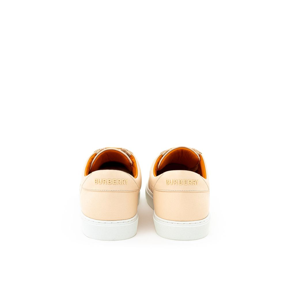Burberry Pink Leather Low Top Sneakers