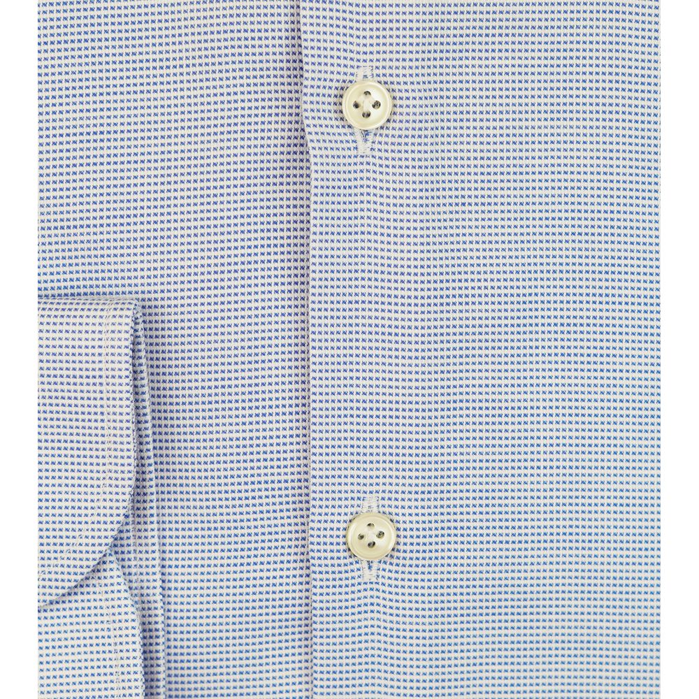 Bagutta Blue Cotton Shirt