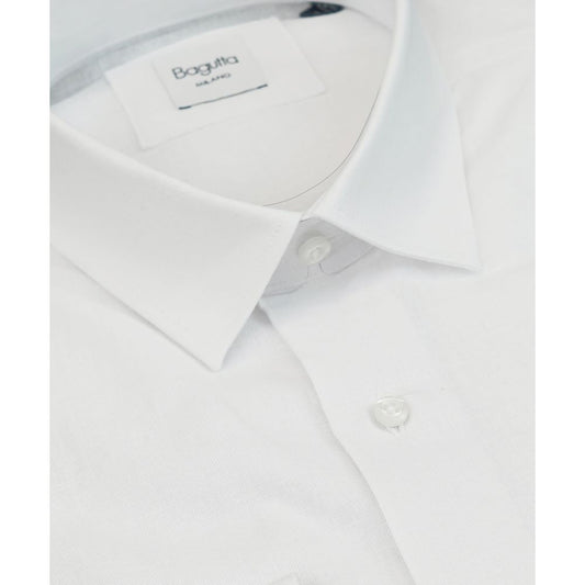 Bagutta White Linen Men Shirt BA-15221-IT41 | L