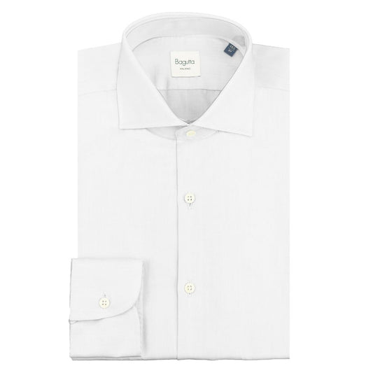 Bagutta White Cotton Shirt BA-15227-IT40 | M