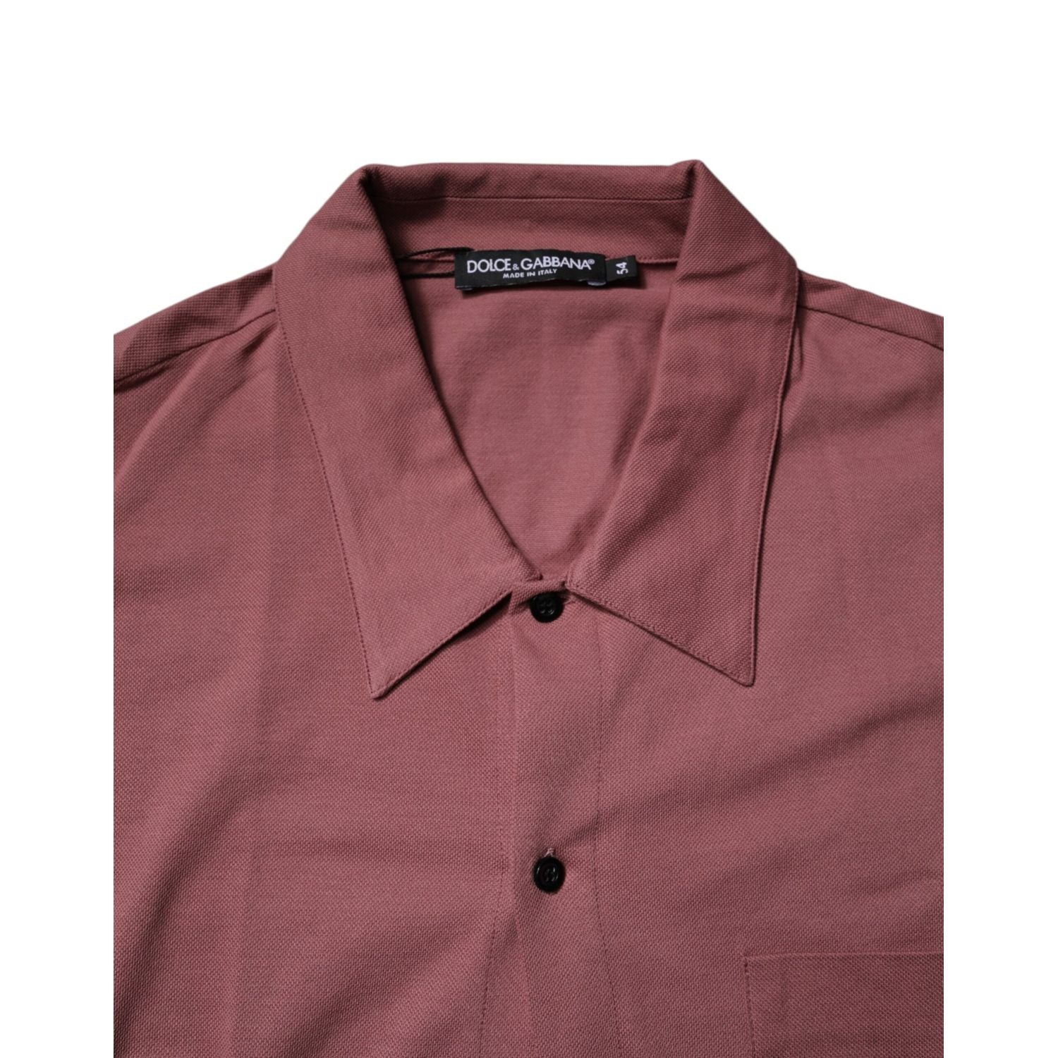 Dolce & Gabbana Dark Pink Button Down Casual Polo Men Shirt