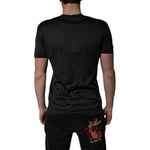 Dolce & Gabbana Dark Gray Silk V-neck Short Sleeves T-shirt TSH851972-48