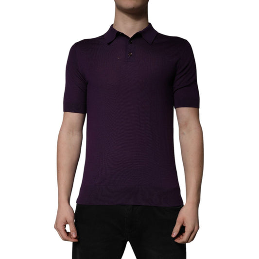 Dolce & Gabbana Violet Cashmere Collared Polo T-shirt TSH86462-46