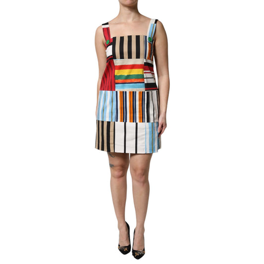 Dolce & Gabbana Multicolor Cotton Stripe Sleeveless Dress DR81656-36