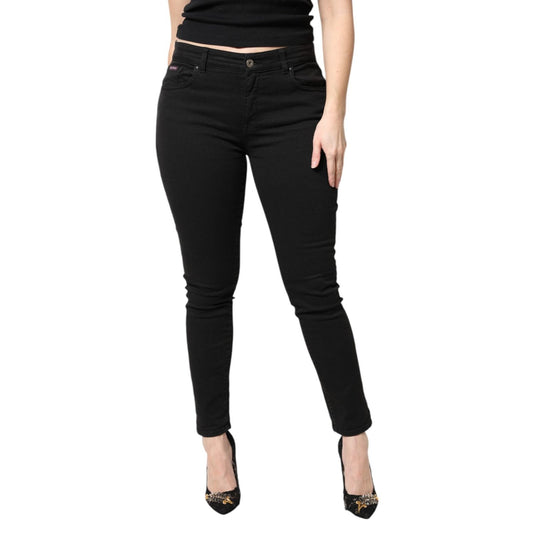 Dolce & Gabbana Black Cotton Mid Waisted Skinny Denim Jeans PAN75953-44