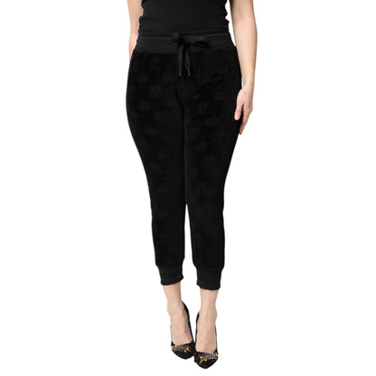 Dolce & Gabbana Black All-Over DG Logo Print Jogger Pants
