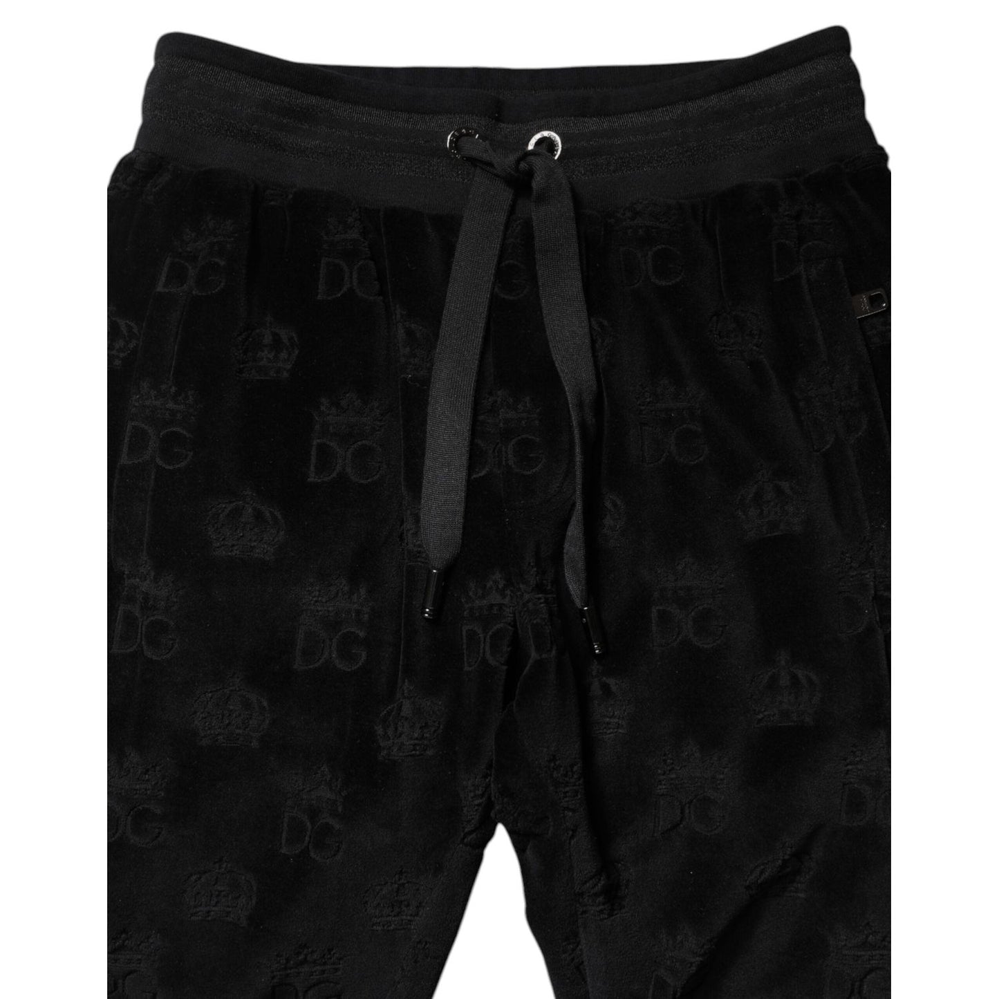 Dolce & Gabbana Black All-Over DG Logo Print Jogger Pants PAN75958-40
