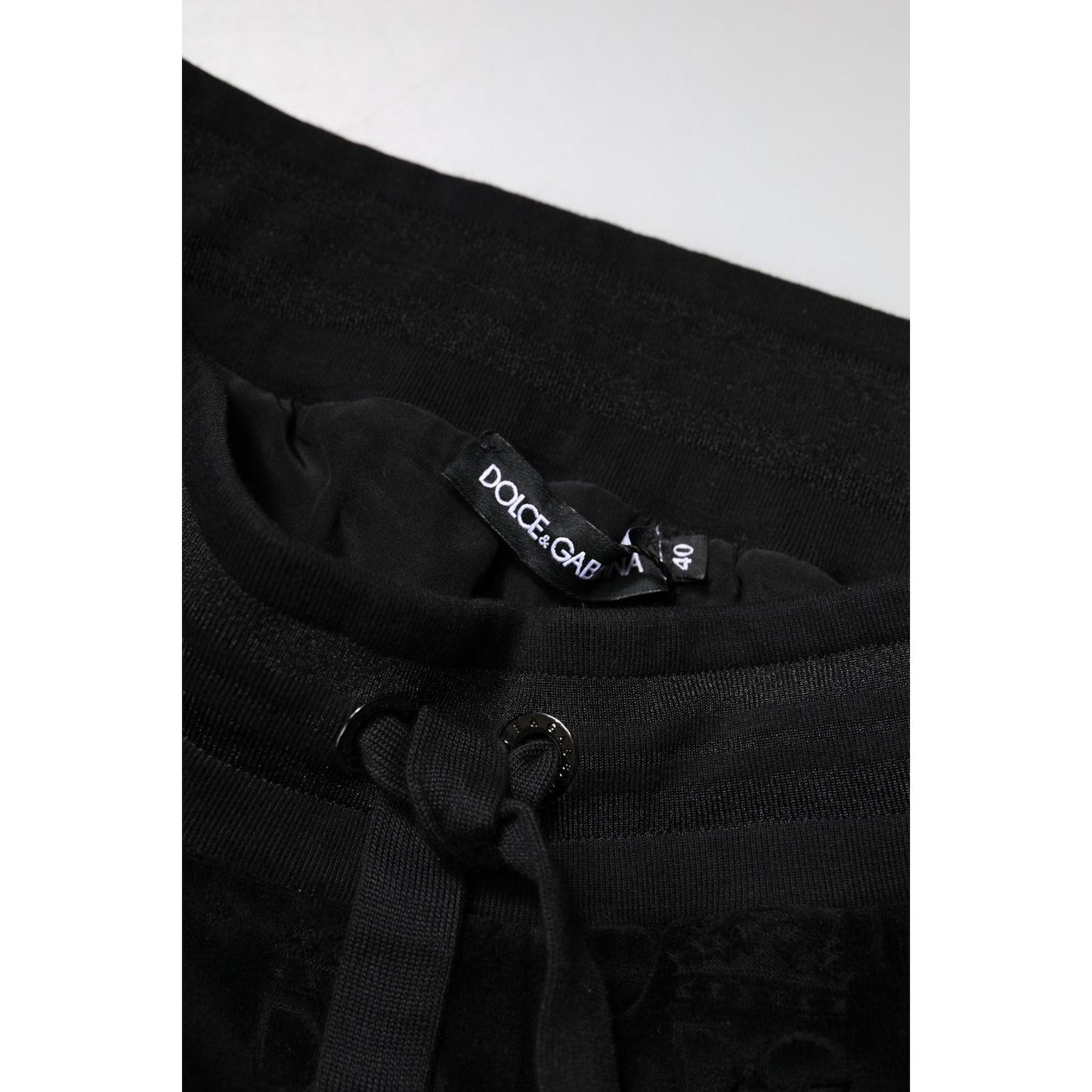 Dolce & Gabbana Black All-Over DG Logo Print Jogger Pants PAN75958-40