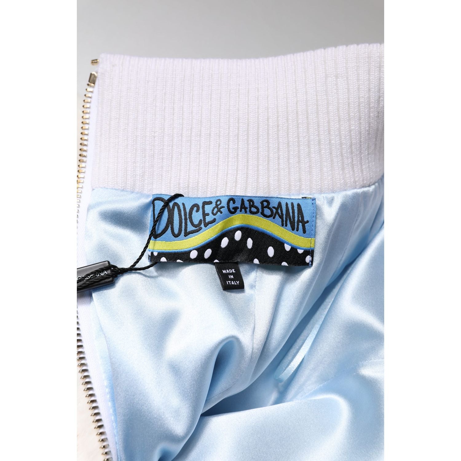 Dolce & Gabbana Off White Faux Fur High Waisted Mini Skirt