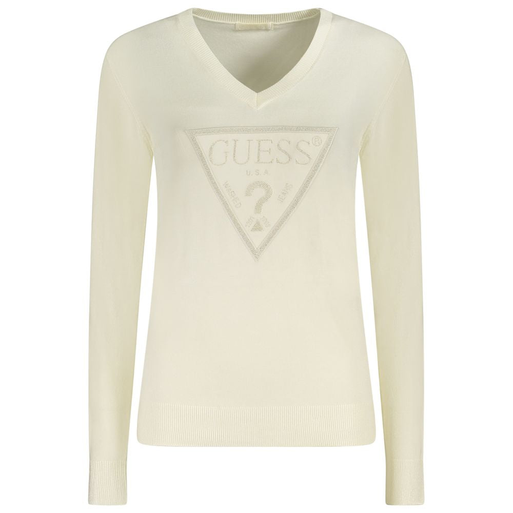 Guess Jeans Bianco Viscosa Women Sweater