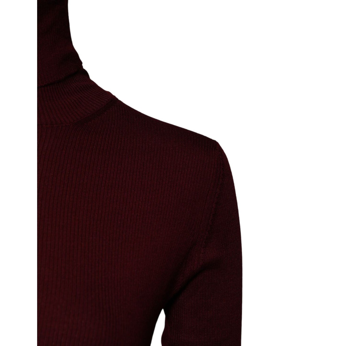Dolce & Gabbana Burgundy Long Sleeves Turtleneck Slim Sweater