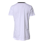 Dolce & Gabbana White Printed Round Neck Top Cotton T-shirt TSH87267-44