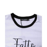 Dolce & Gabbana White Printed Round Neck Top Cotton T-shirt TSH87267-44
