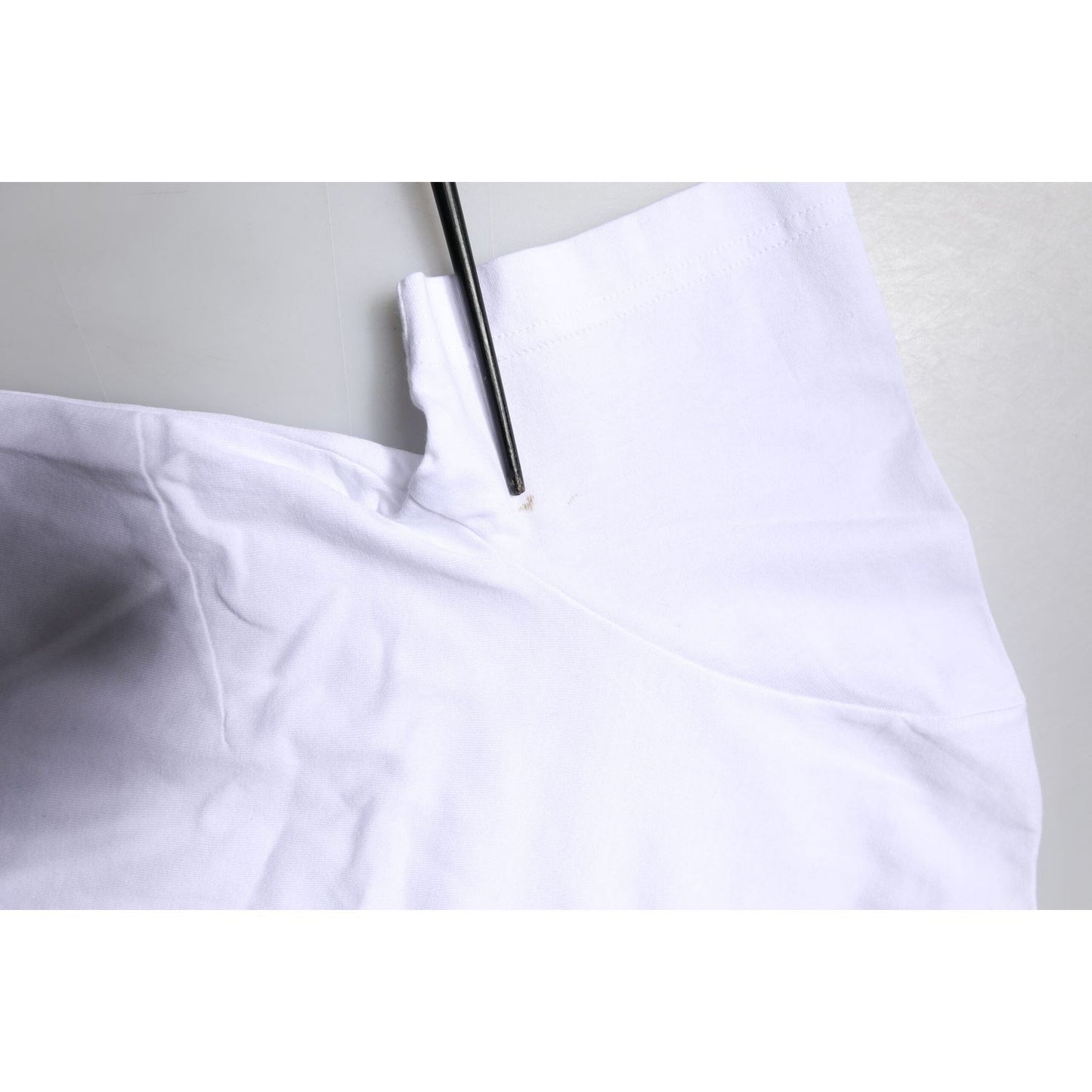 Dolce & Gabbana White Printed Round Neck Top Cotton T-shirt TSH87267-44