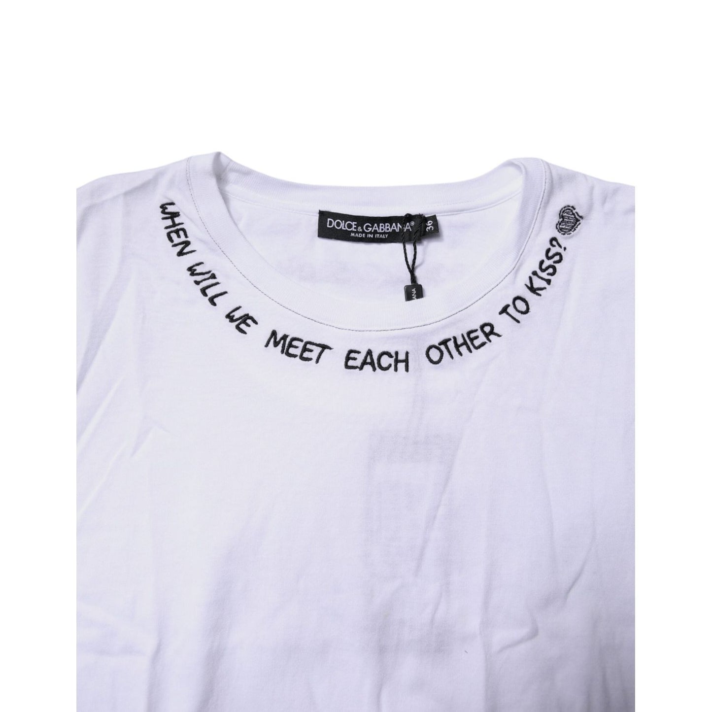 Dolce & Gabbana White Cotton Sleeveless Printed Tank T-shirt TSH87354-36