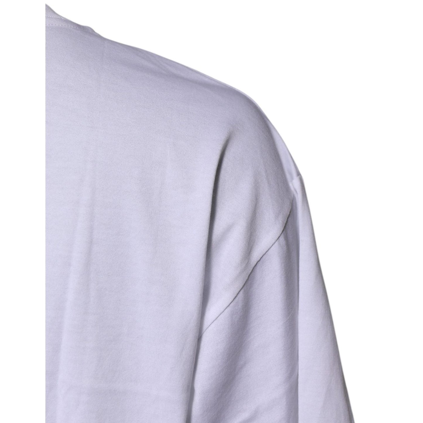 Dolce & Gabbana White Printed Round Neck Top Cotton T-shirt TSH87359-40